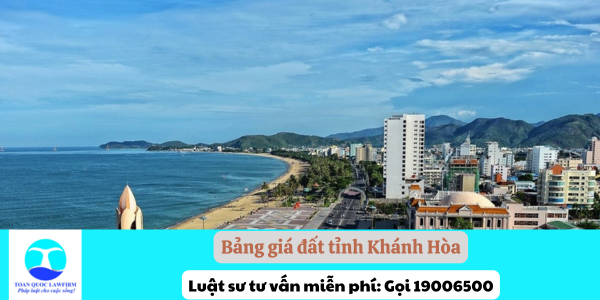 Bảng giá đất tỉnh Khánh Hòa