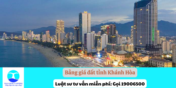 Bảng giá đất tỉnh Khánh Hòa