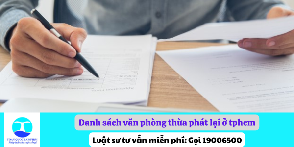 Danh sách văn phòng thừa phát lại ở tphcm