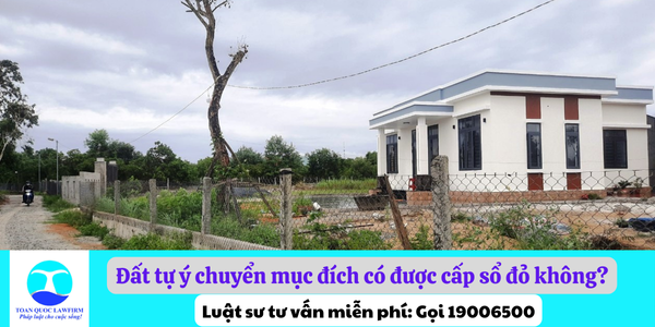 Đất tự ý chuyển mục đích có được cấp sổ đỏ không