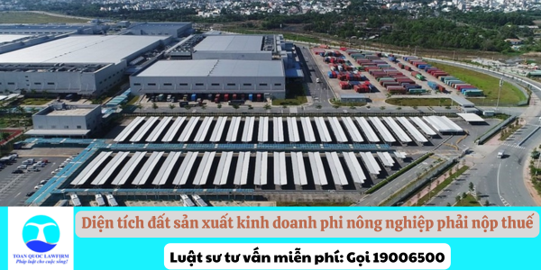 Diện tích đất sản xuất kinh doanh phi nông nghiệp phải nộp thuế