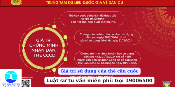 Giá trị sử dụng của thẻ căn cước