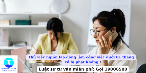 Thử việc người lao động làm công việc dưới 01 tháng có bị phạt không