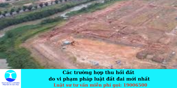 Các trường hợp thu hồi đất do vi phạm pháp luật đất đai mới nhất