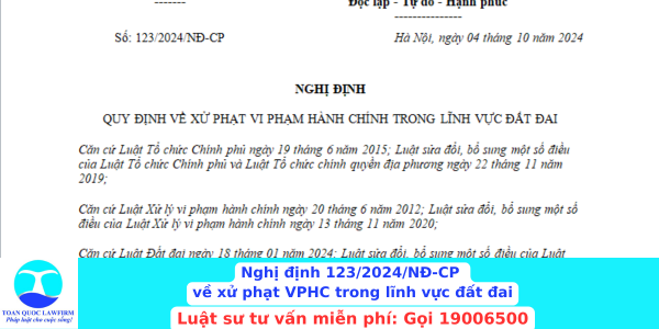 Nghị định 123/2024/NĐ-CP quy định về xử phạt trong lĩnh vực đất đai