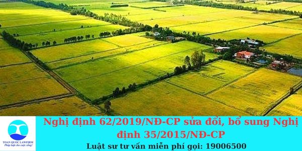 _Nghị định 622019NĐ-CP sửa đổi, bổ sung Nghị định 352015NĐ-CP