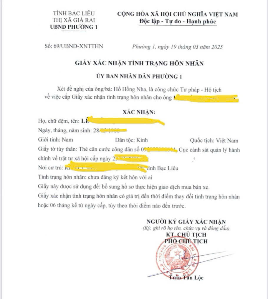 Dịch vụ xin giấy xác nhận tình trạng hôn nhân toàn quốc