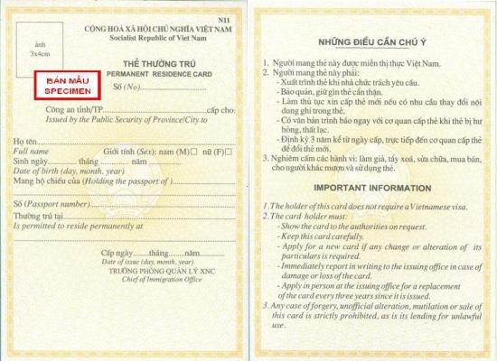 Tải mẫu đơn đề nghị cấp đổi cấp lại thẻ thường trú cho người nước ngoài