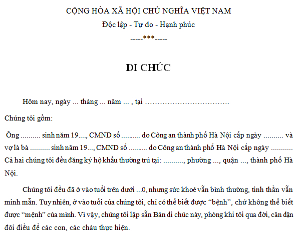 Quy định mới nhất của pháp luật về thừa kế theo di chúc