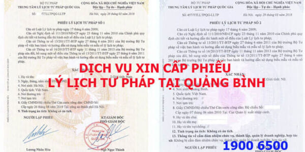 dịch vụ xin cấp phiếu lý lịch tư pháp tại Quảng Bình