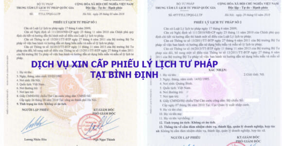 dịch vụ xin cấp phiếu lý lịch tư pháp tại Bình Định 2022