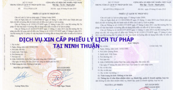 dịch vụ xin cấp phiếu lý lịch tư pháp tại Ninh Thuận